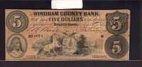 Brattleboro, VT Windham County Bank 1862 $5, 4071, Fine
